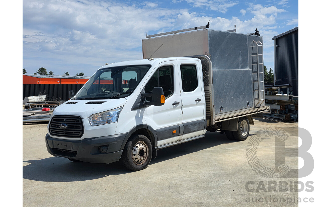 3/2015 Ford Transit 470E LWB Dual Cab Truck White Turbo Diesel 2.2L - 7 Seats