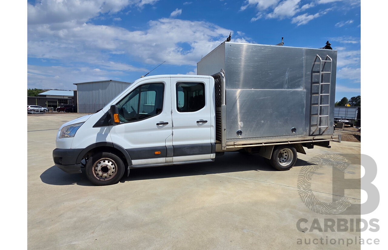 3/2015 Ford Transit 470E LWB Dual Cab Truck White Turbo Diesel 2.2L - 7 Seats