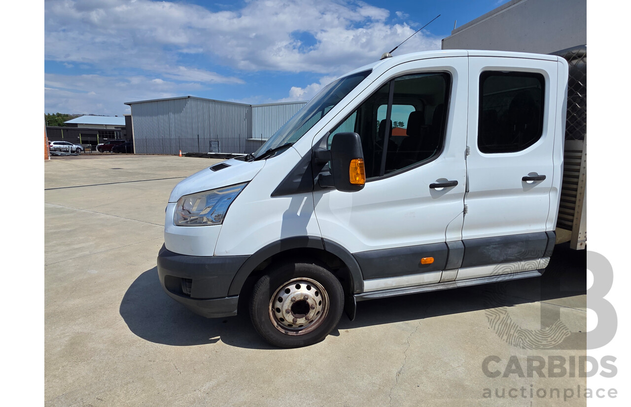 3/2015 Ford Transit 470E LWB Dual Cab Truck White Turbo Diesel 2.2L - 7 Seats