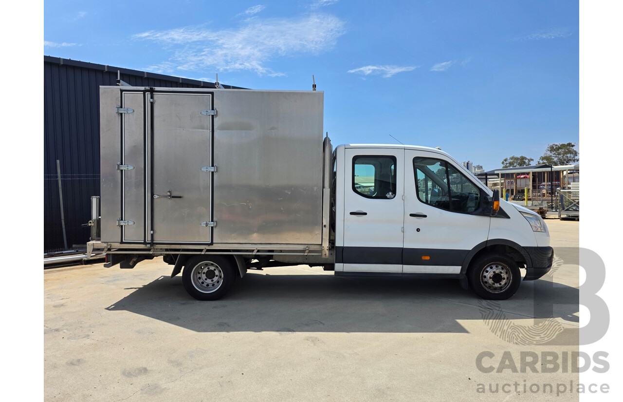3/2015 Ford Transit 470E LWB Dual Cab Truck White Turbo Diesel 2.2L - 7 Seats