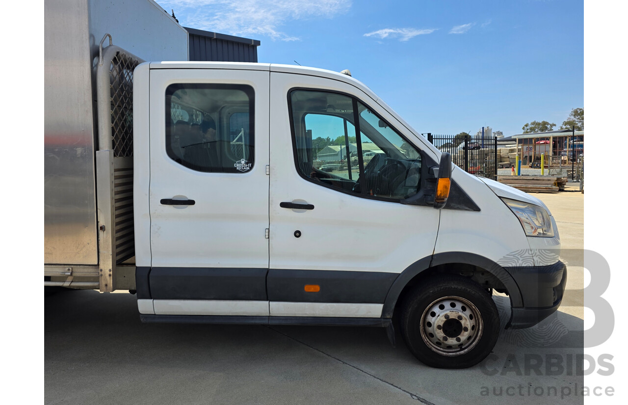3/2015 Ford Transit 470E LWB Dual Cab Truck White Turbo Diesel 2.2L - 7 Seats