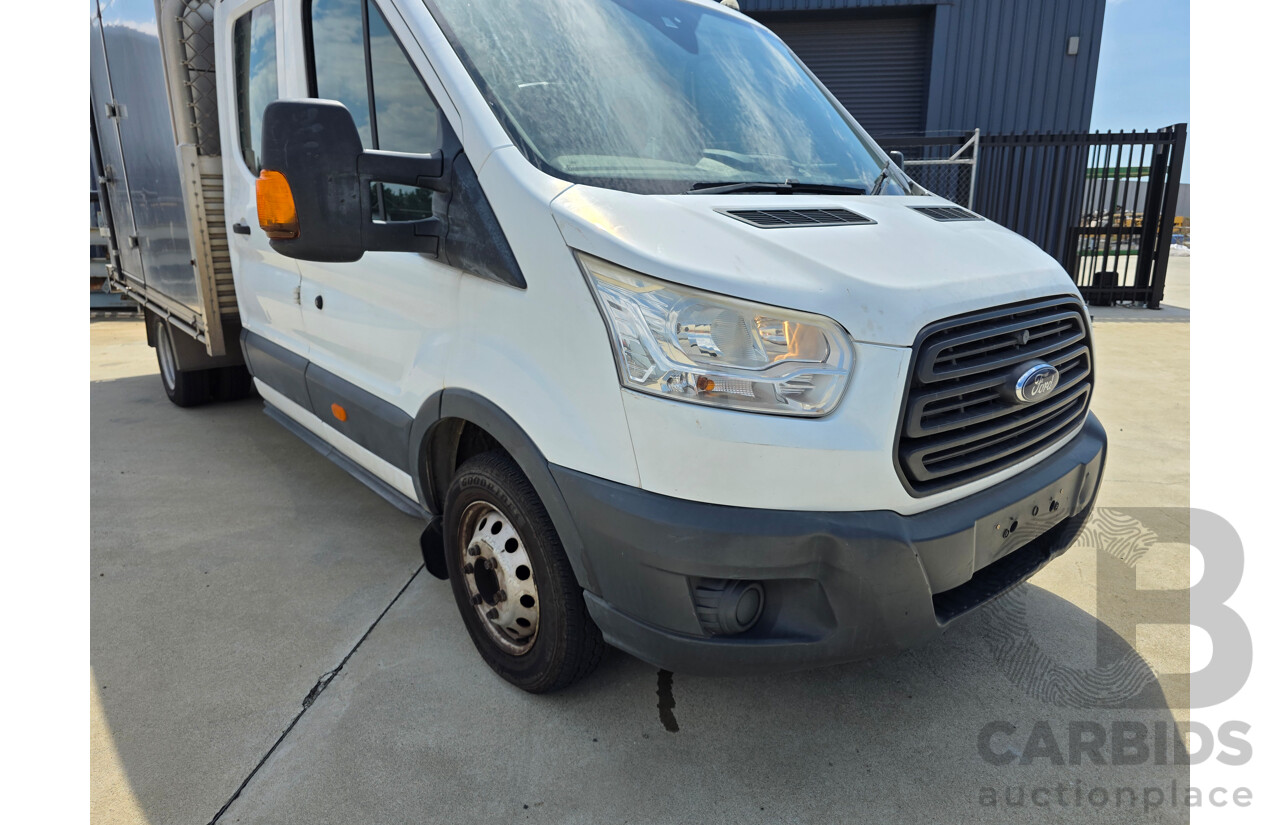 3/2015 Ford Transit 470E LWB Dual Cab Truck White Turbo Diesel 2.2L - 7 Seats