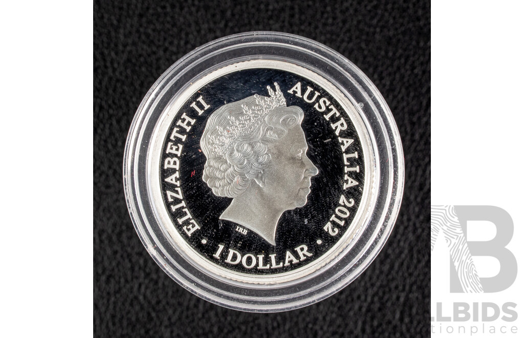 Australian 2012 Silver One Dollar Proof Coin, Lunar Series, Year of the Dragon .999