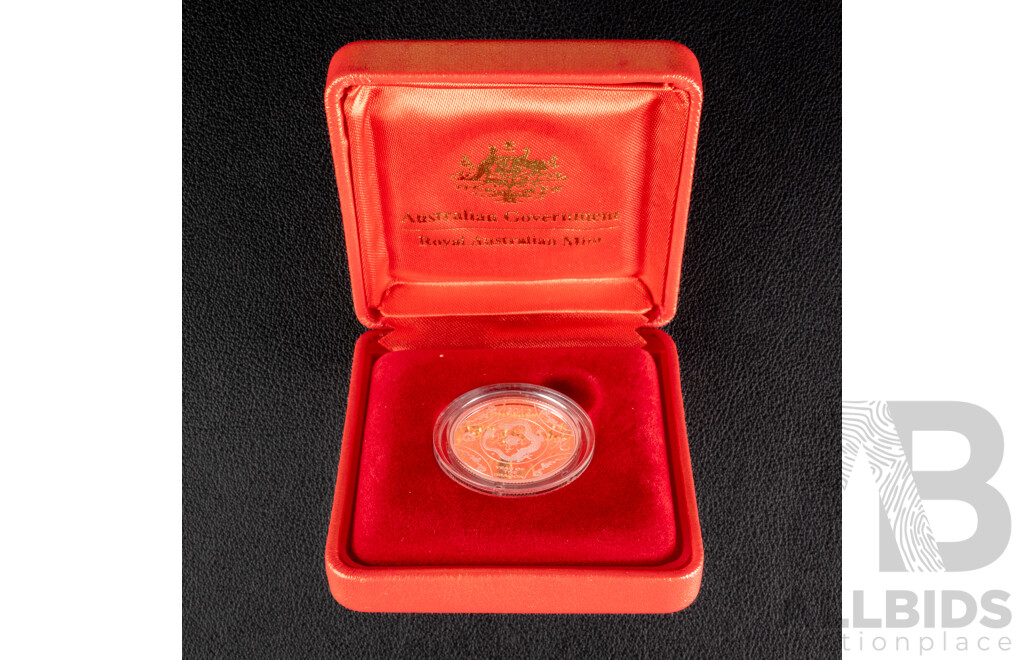 Australian 2012 Silver One Dollar Proof Coin, Lunar Series, Year of the Dragon .999