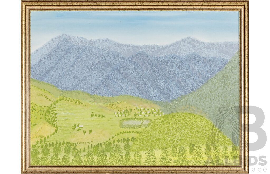 Muriel Luders, (20th Century, Australian, 1906-1984), a Land of Wide Open Plains, Vintage Original Oil on Board, 50H x 65W cm (frame)