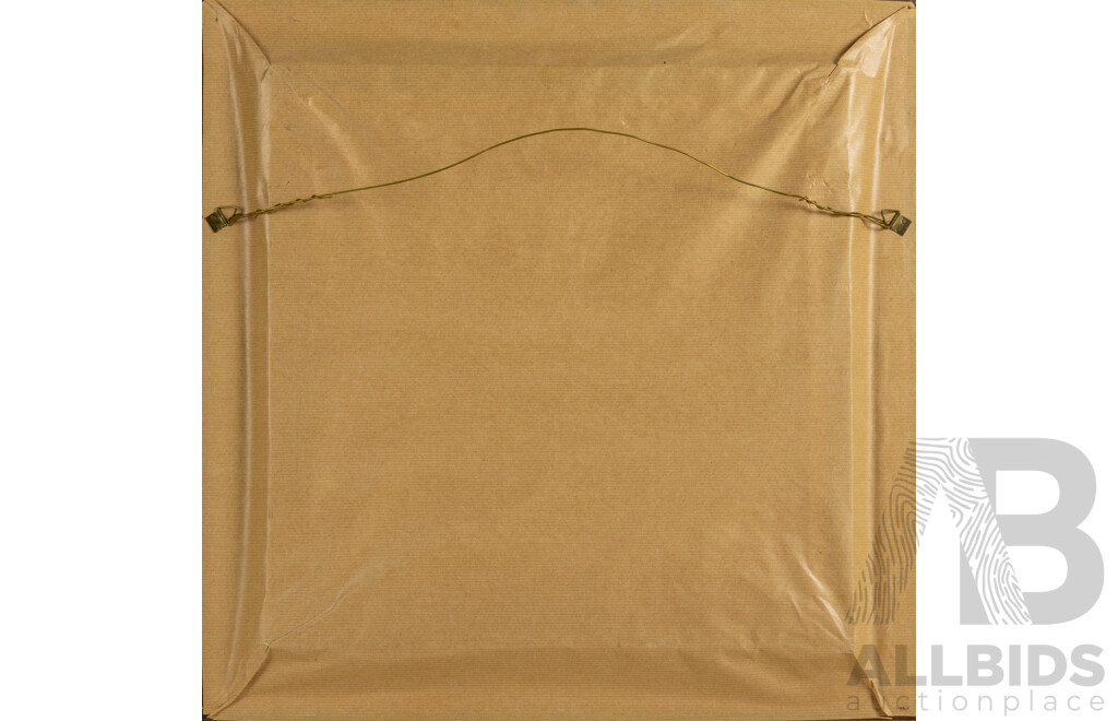 Artist Unknown, (20th Century, Arab School), Bedouin Family (2004), Original Oil on Canvas Cloth, 50 x 50 cm (frame)