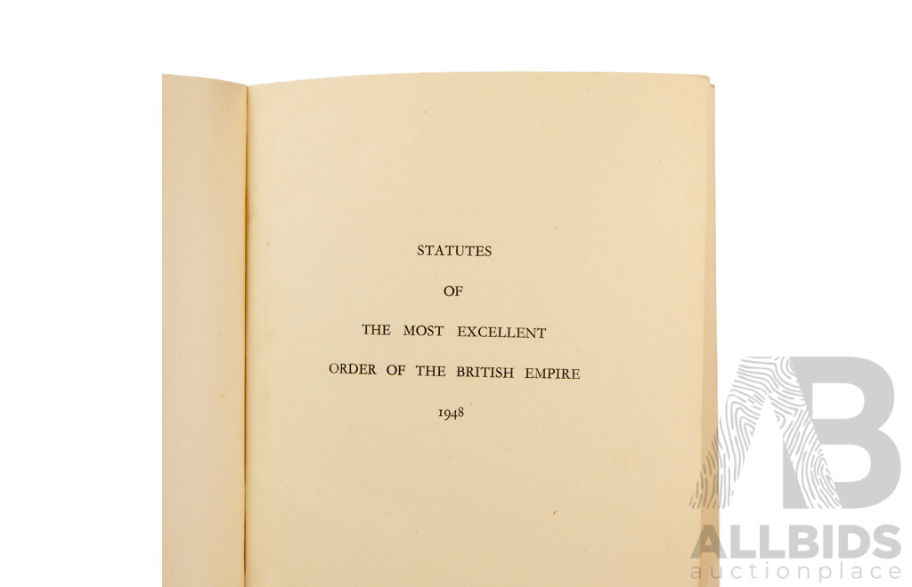 Two Vintage Books, Description of the Barossa Range in South Australia by 'Agricola' 1979 and Statues of the Order of the British Empire, 1948