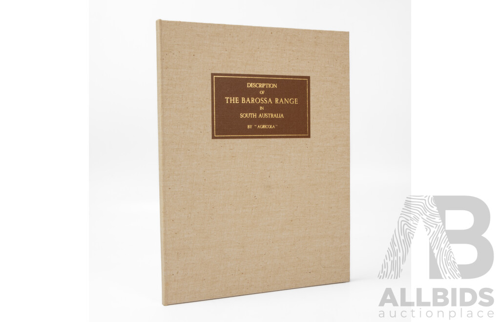 Two Vintage Books, Description of the Barossa Range in South Australia by 'Agricola' 1979 and Statues of the Order of the British Empire, 1948