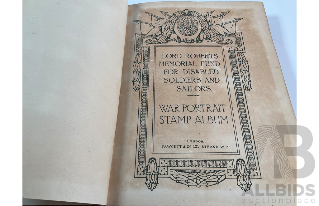United Kingdom, The Lord Roberts Memorial Fund Stamp Album, WW1 War Portrait Cinderella Stamp Album