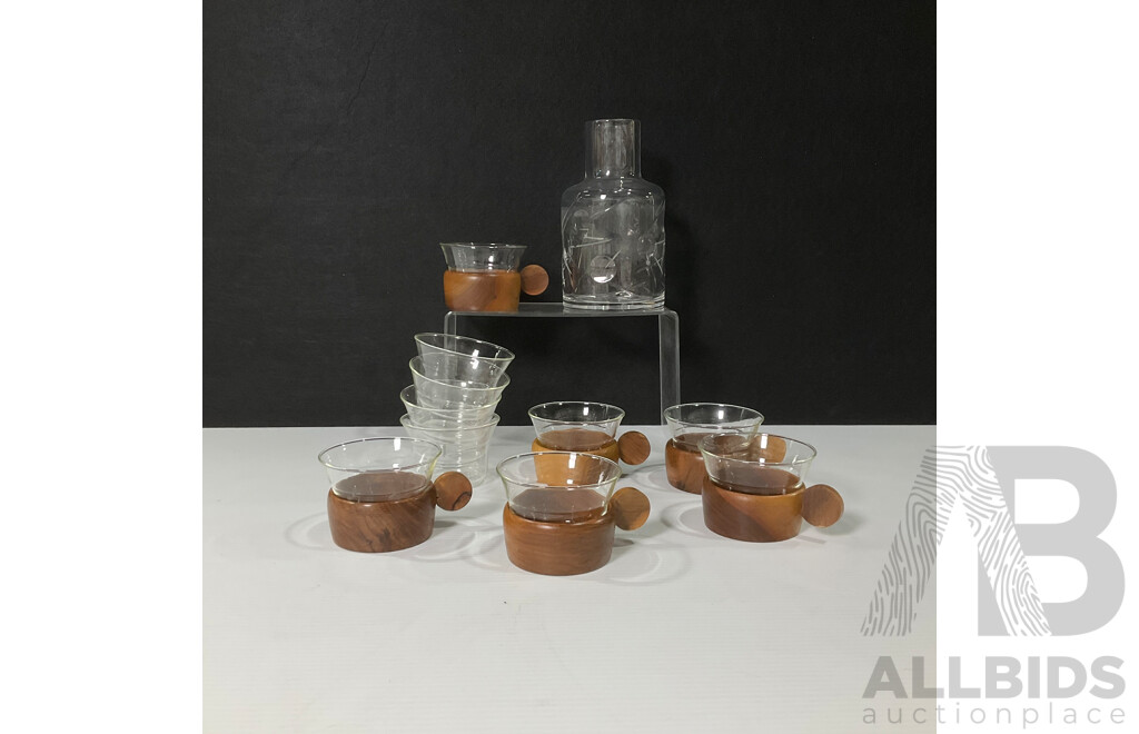 Collection of Tableware Includes Schott & Gen Mainz Jena Tea Cups, and Royal Doulton Vase