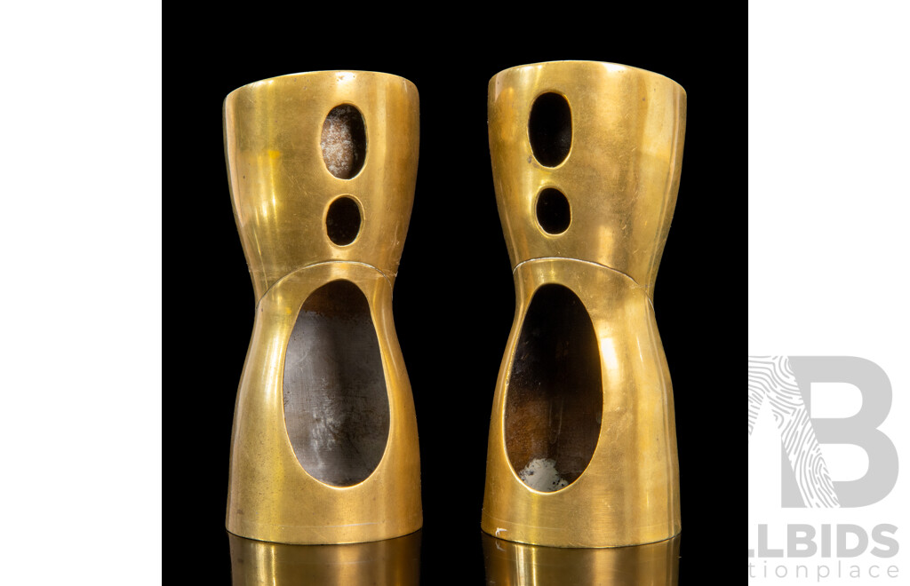 Pair of Brass Yukiwa NU-Type B Gold Jiggers