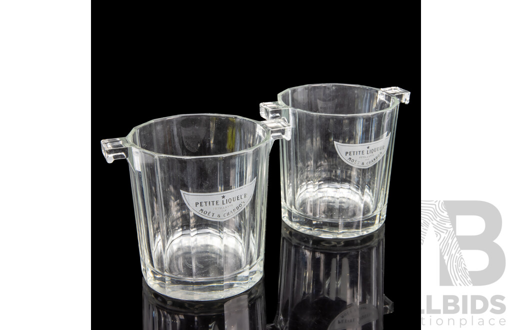 Pair of Moet & Chandon Petite Liqueur Glass Ice Buckets