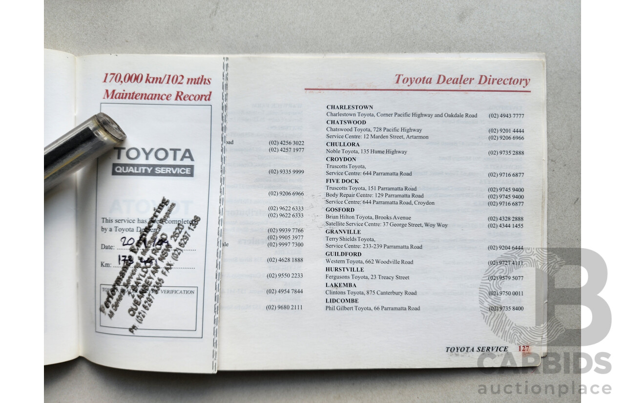 4/2001 Toyota Landcruiser Prado 50TH Anniversary (4x4) VZJ95R 4d Wagon Silver 3.4L