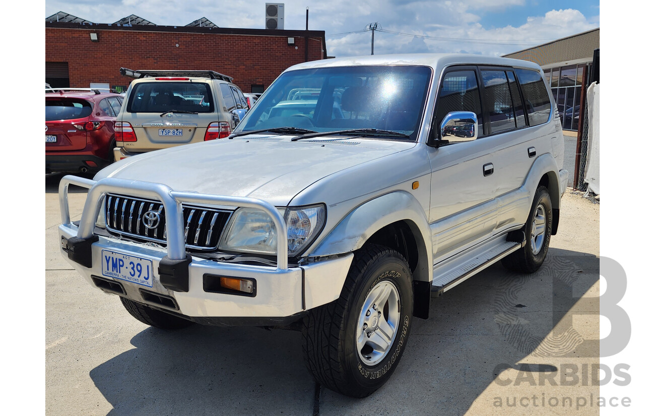 4/2001 Toyota Landcruiser Prado 50TH Anniversary (4x4) VZJ95R 4d Wagon Silver 3.4L