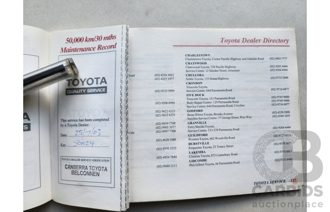 4/2001 Toyota Landcruiser Prado 50TH Anniversary (4x4) VZJ95R 4d Wagon Silver 3.4L