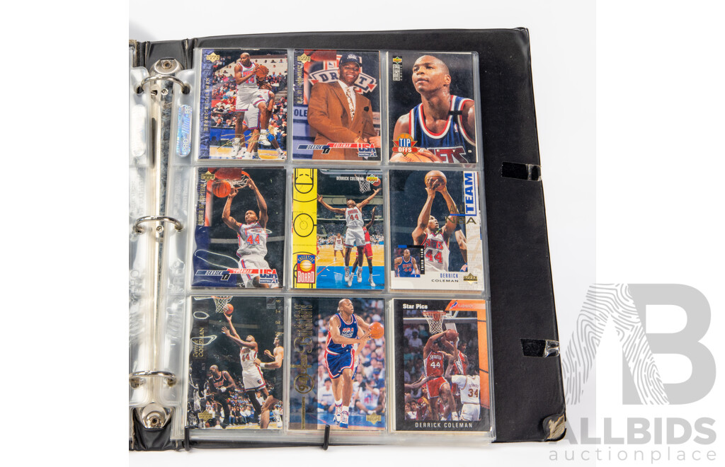Folder of Vintage NBA Basketball Trading Cards