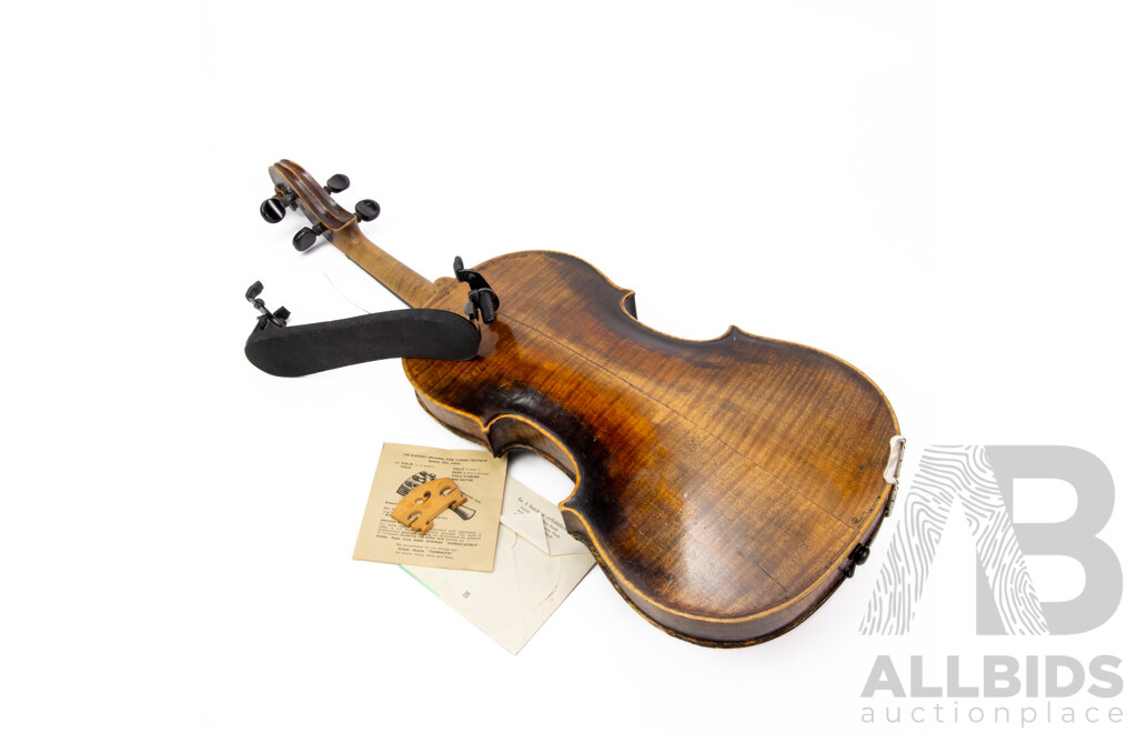 Vintage German Elm Violin in Hard Case