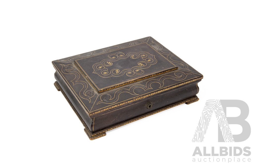 Vintage Leather Bound Writing Box