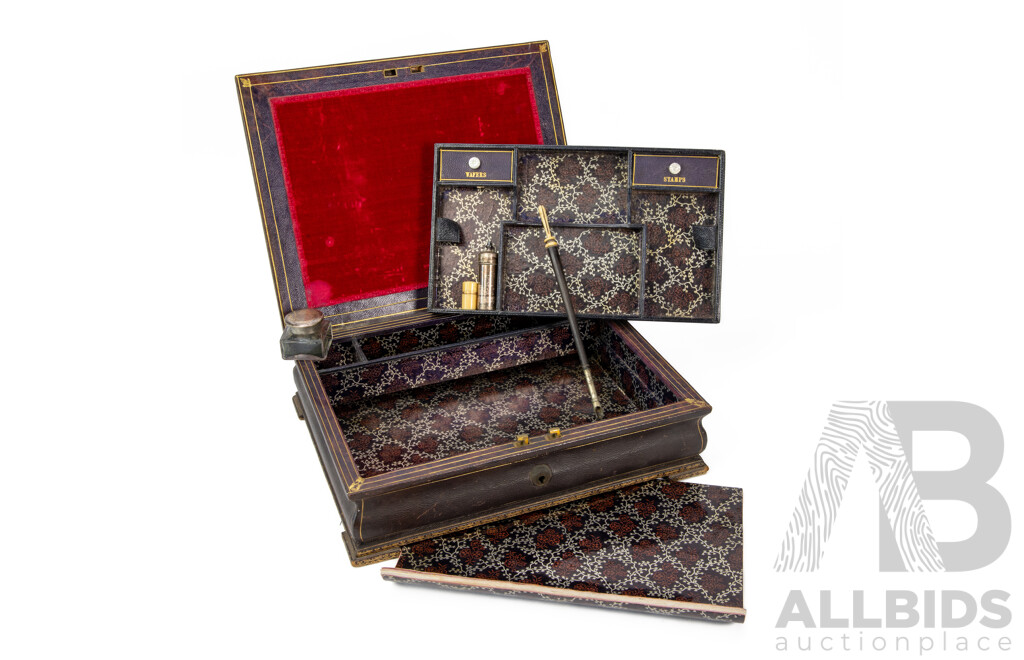 Vintage Leather Bound Writing Box
