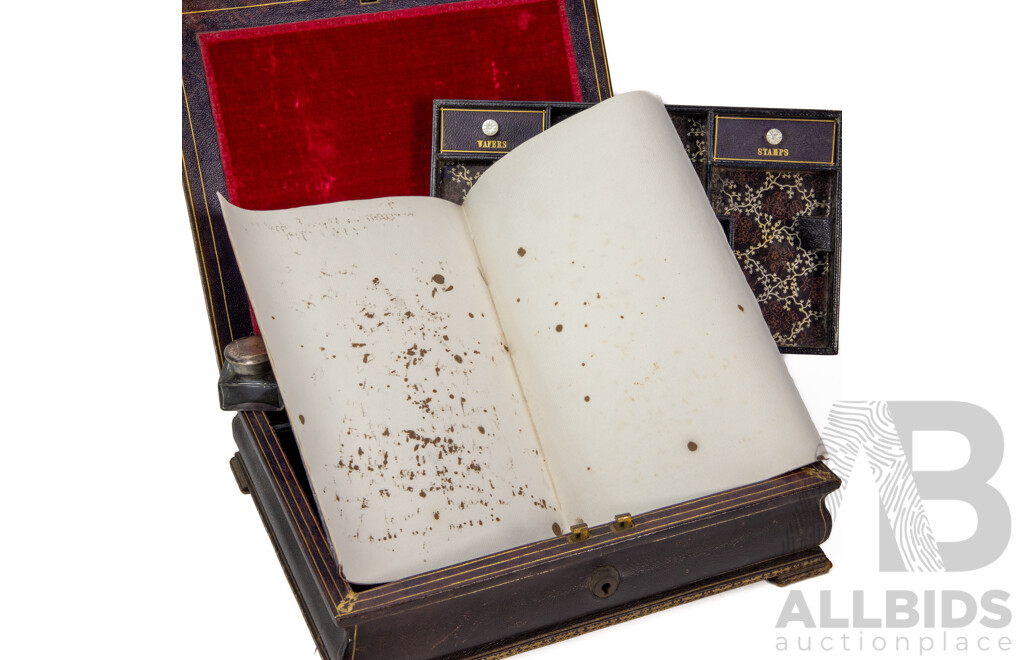 Vintage Leather Bound Writing Box