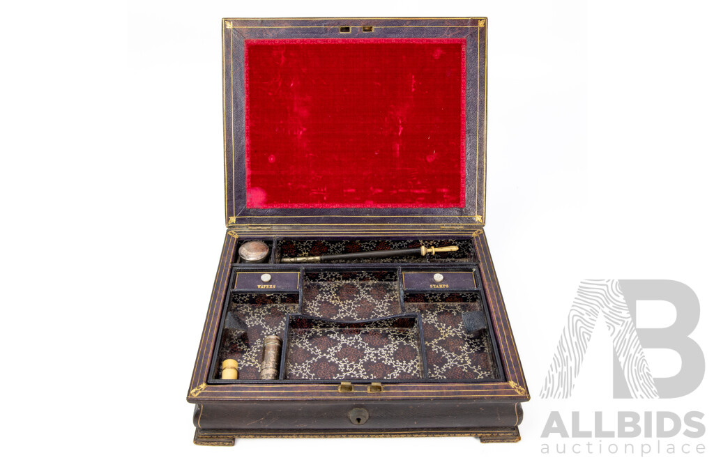 Vintage Leather Bound Writing Box