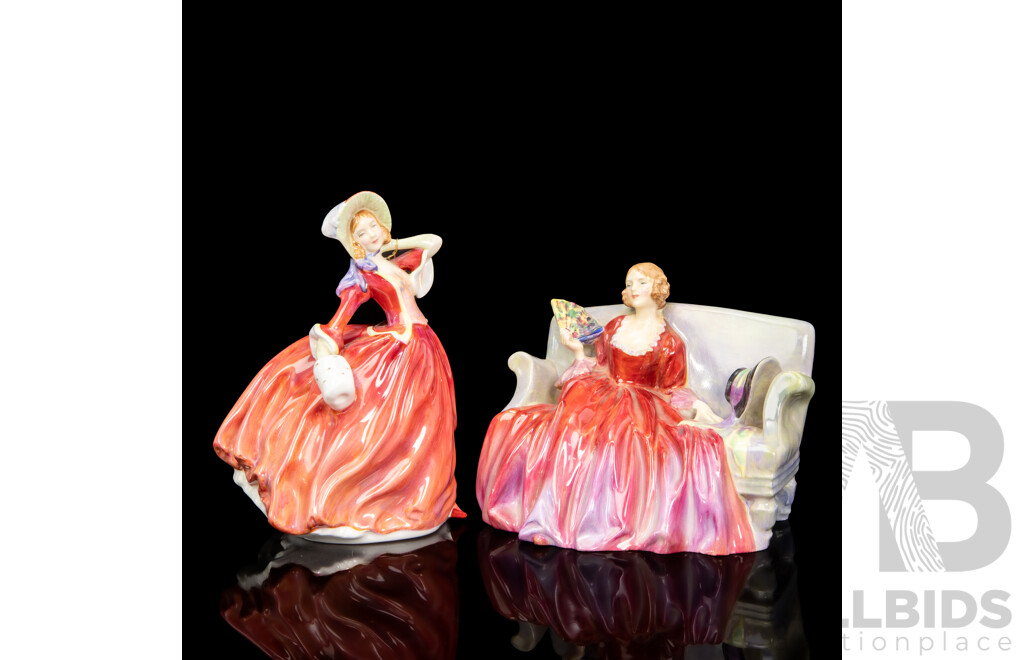Pair of Vintage Royal Doulton Figures Inc Sweet & Twenty with Autumn Breezes
