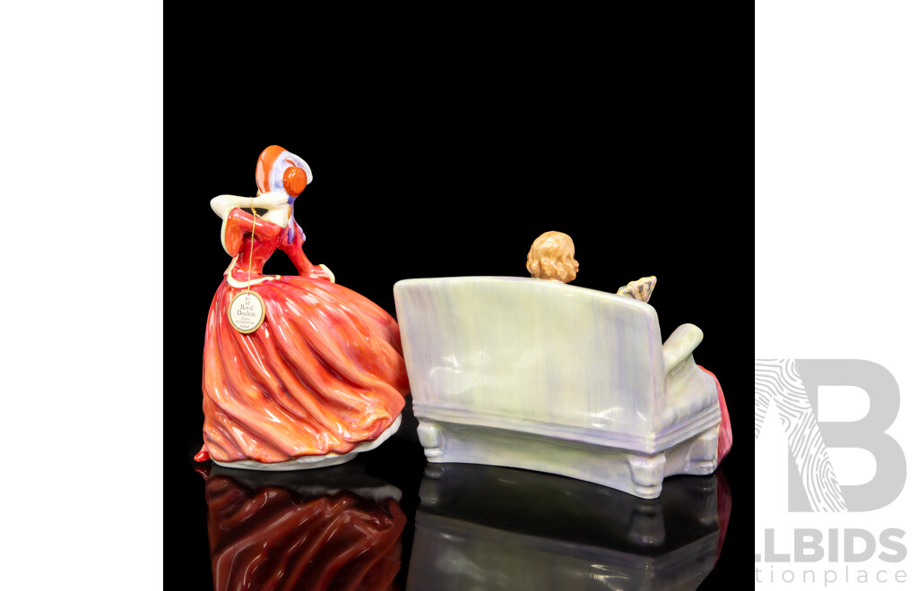 Pair of Vintage Royal Doulton Figures Inc Sweet & Twenty with Autumn Breezes