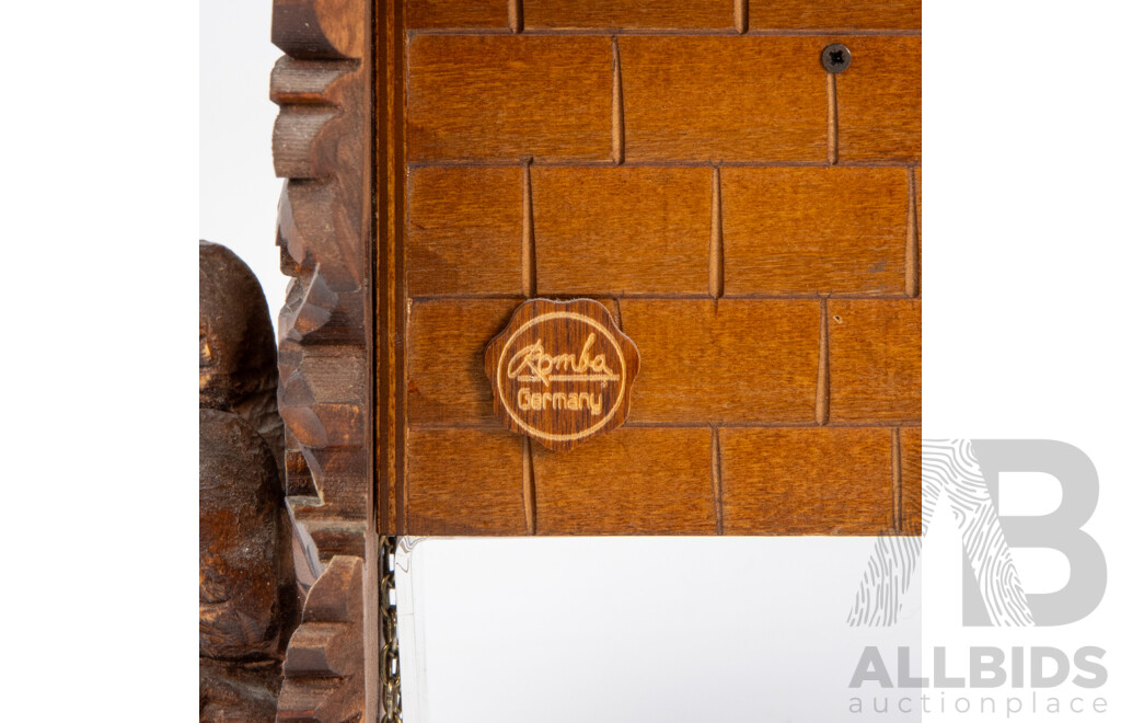 Vintage Black Forest Owl Motif Cuckoo Clock