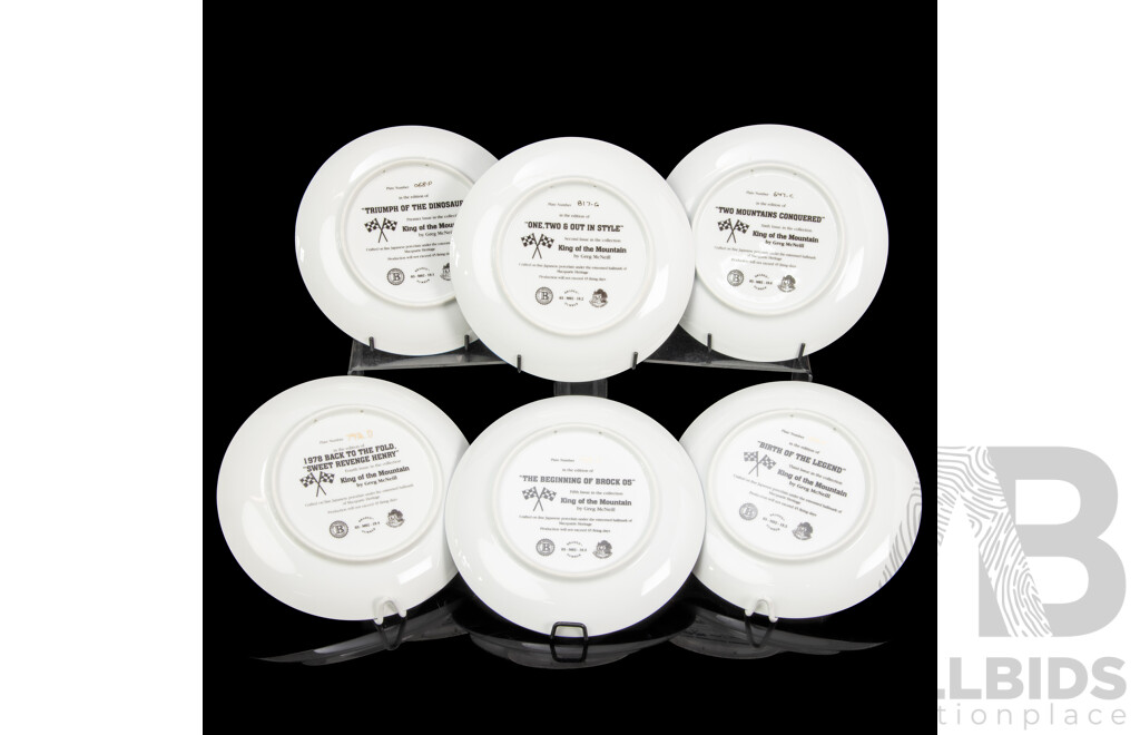 Collection of Six King of the Mountain Cabinet Plates by Greg McNeill