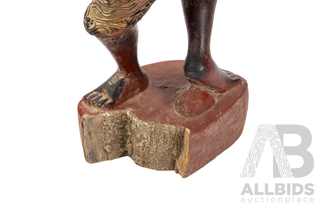 Pair of Apposing Burmese Dancing Figures