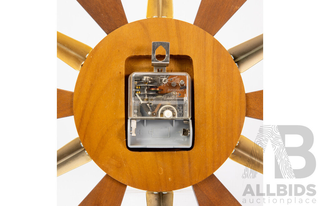Vintage Junghans Starburst Wall Clock in Original Box