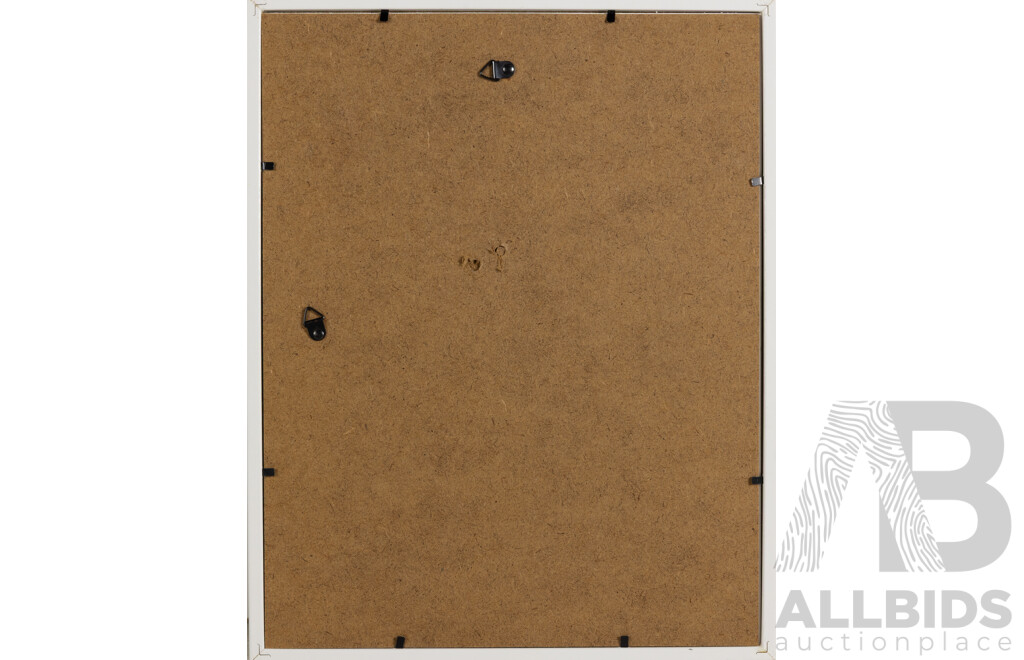 Jennifer Baird, (20th Century, Australian), Lake Burley Griffin (2017), Wonderful Editioned & Signed Original Hand Coloured Lino Print, 37 x 30 cm (frame)