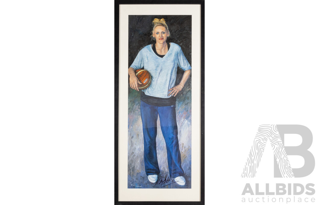 Framed Limited Edition Print 'Simply the Best, Lauren Jackson by Margaret Hadfeild-Zordgrader