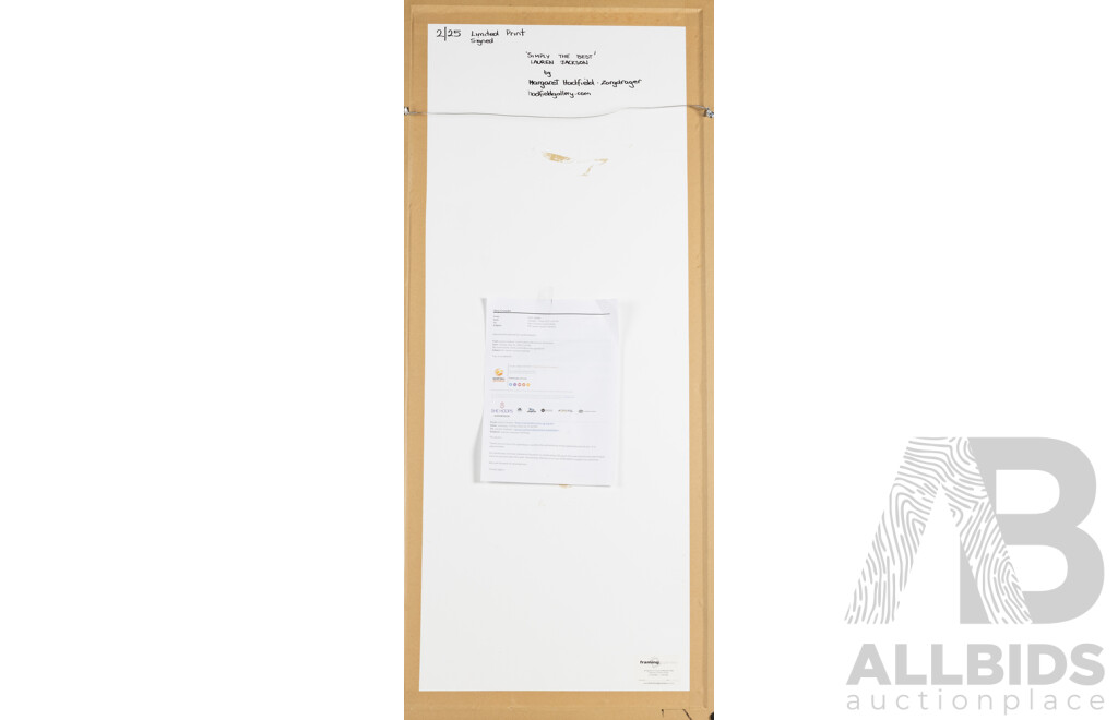 Framed Limited Edition Print 'Simply the Best, Lauren Jackson by Margaret Hadfeild-Zordgrader