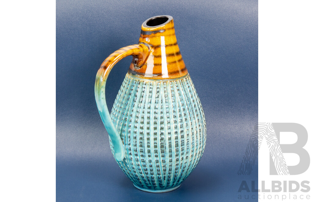 Vintage West German Glazed Pottery Vase