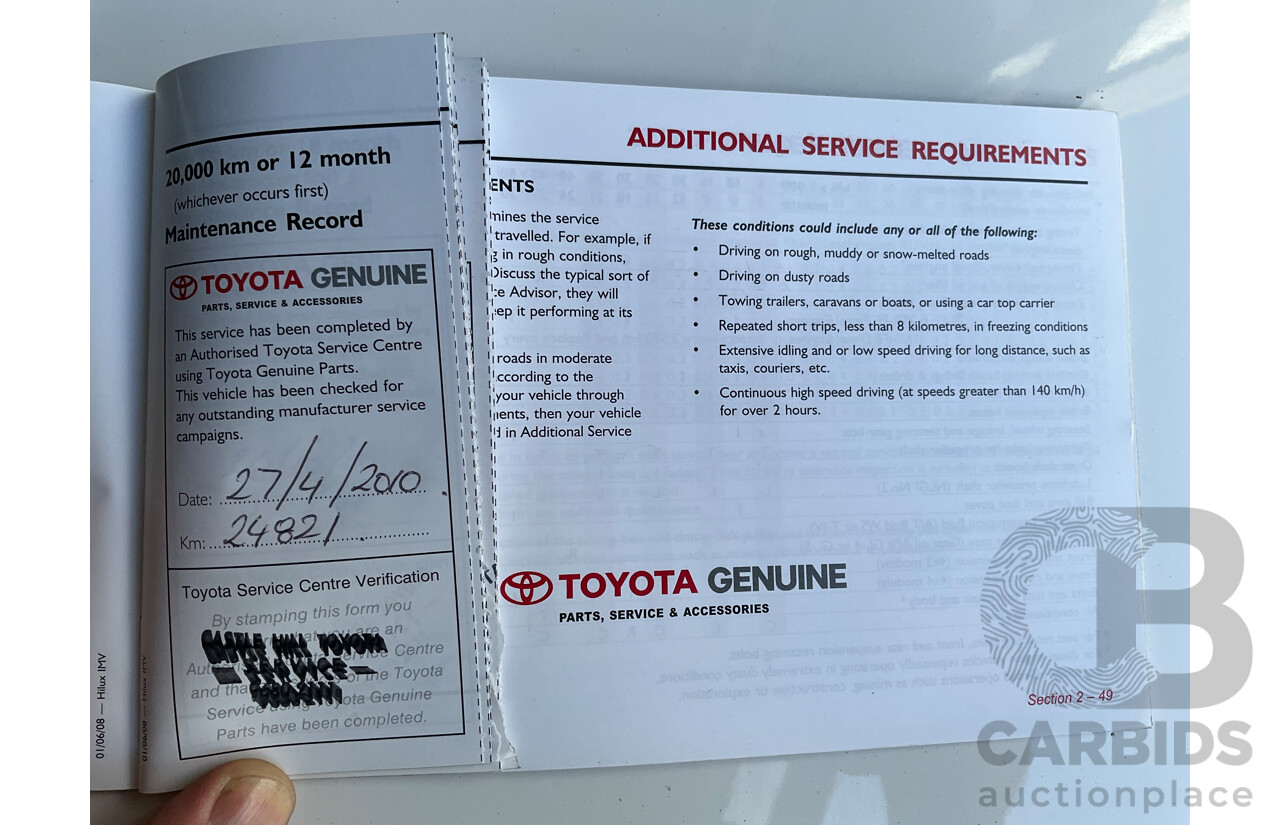 9/2008 Toyota Hilux SR5 (4x4) GGN25R 07 Upgrade Dual Cab P/Up Champagne Mica Metallic V6 4.0L