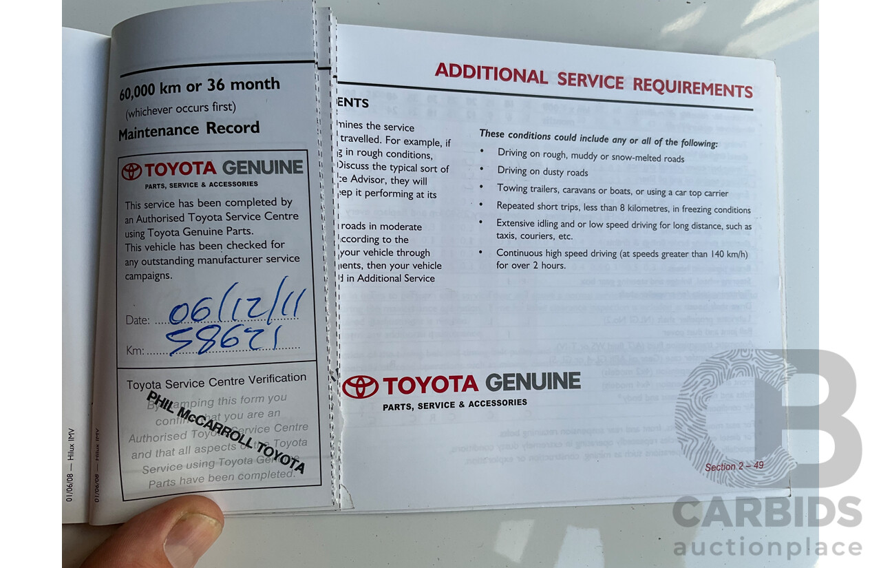 9/2008 Toyota Hilux SR5 (4x4) GGN25R 07 Upgrade Dual Cab P/Up Champagne Mica Metallic V6 4.0L