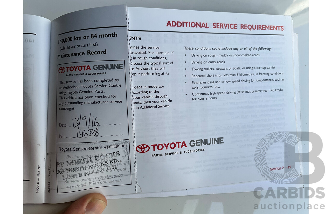 9/2008 Toyota Hilux SR5 (4x4) GGN25R 07 Upgrade Dual Cab P/Up Champagne Mica Metallic V6 4.0L
