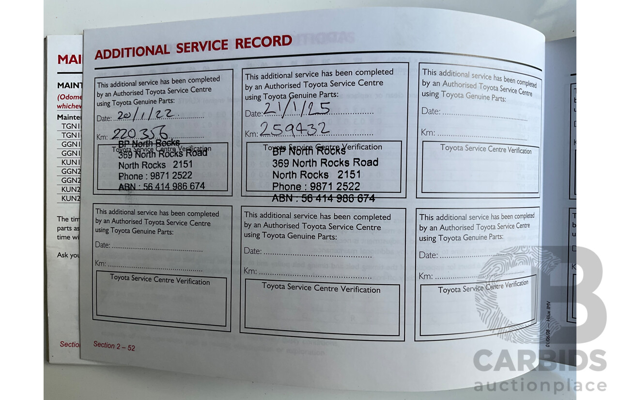 9/2008 Toyota Hilux SR5 (4x4) GGN25R 07 Upgrade Dual Cab P/Up Champagne Mica Metallic V6 4.0L