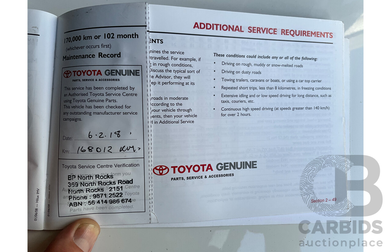 9/2008 Toyota Hilux SR5 (4x4) GGN25R 07 Upgrade Dual Cab P/Up Champagne Mica Metallic V6 4.0L