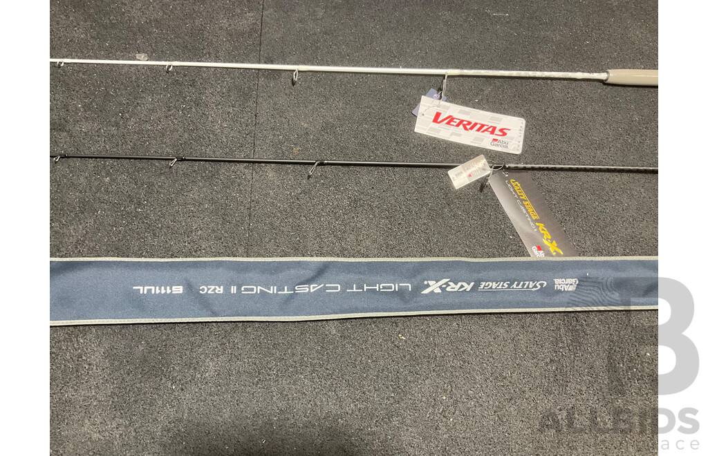 ABU GARCIA Salty Stage KR-X Casting Fishing Rod and Veritas Fishing Rod  - Lot of 2