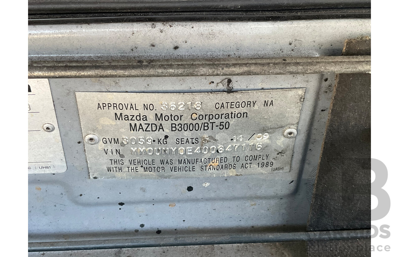 11/2009 Mazda BT50 Boss B3000 SDX (4x4) 09 Upgrade Dual Cab P/Up Gloaming Silver Metallic Turbo Diesel 3.0L