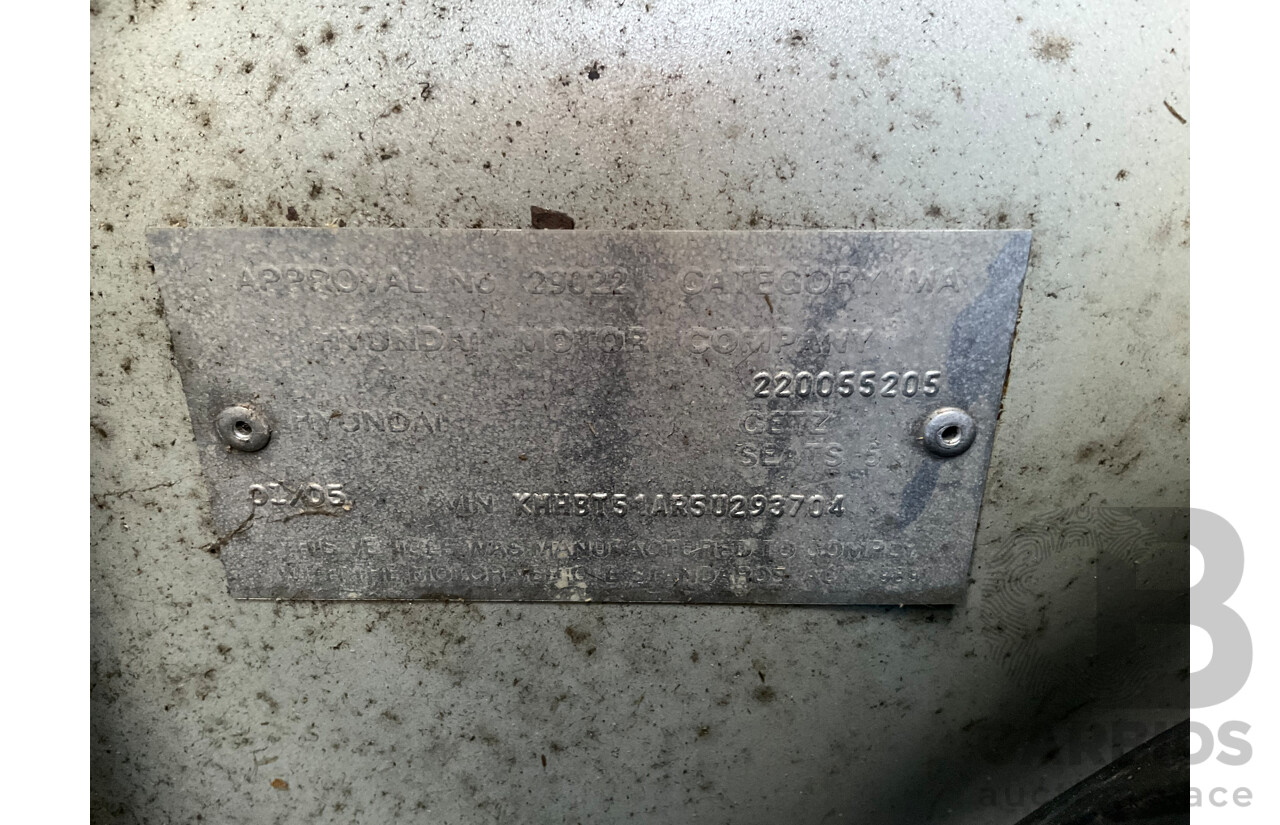 1/2005 Hyundai Getz GL TB 5d Hatchback Silver 1.5L