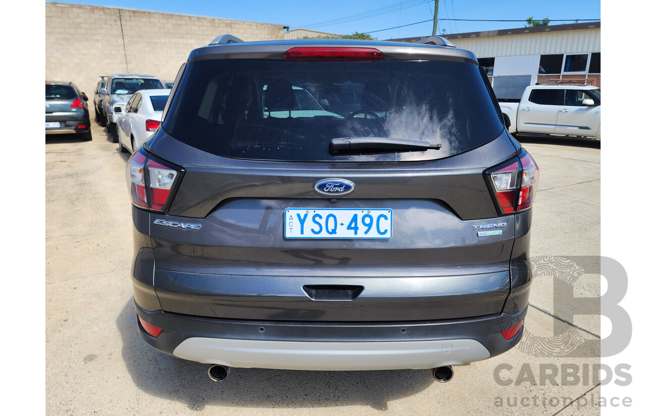 6/2018 Ford Escape Trend ZG MY18 4d Wagon Grey 1.5L
