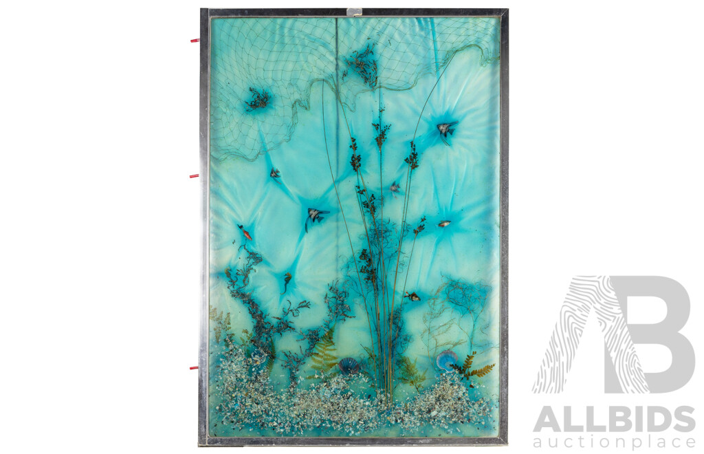 Artist Unknown (20th Century), Under the Ocean, Mixed Media Shower Screen, 108 x 76 cm (frame)