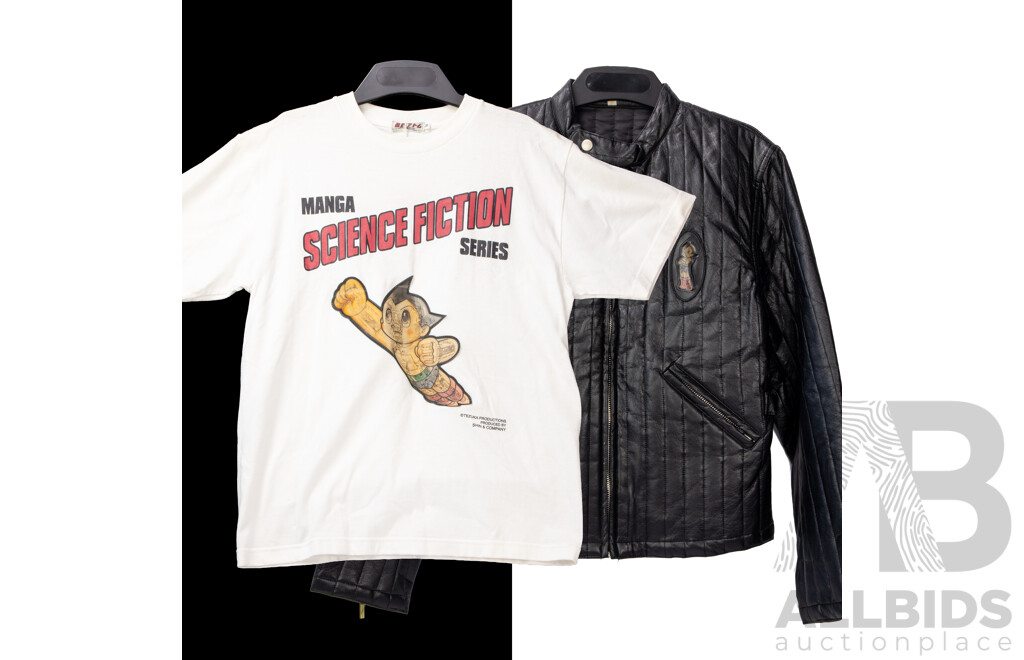 Vintage Japanese Mighty Atom Vinyl Astro Boy Jacket and T-Shirt by Tezuka Productions