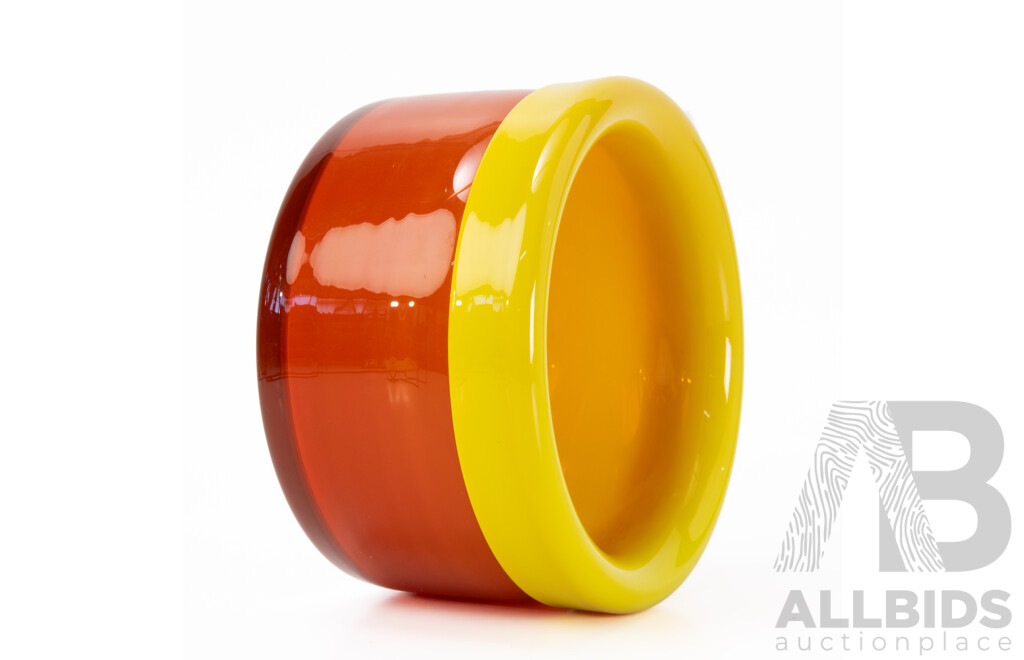 Sommerso Art Glass Bowl by Göran Sigvard Lindhammar, Sweden