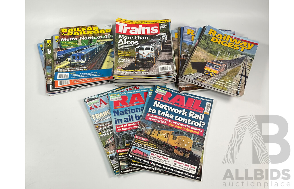 Good Collection of Railway Magazines Including Railroad Digest, Modern Railway, Railfan & Railroad, Trains - Magazine of Railroading, Rail, Examples Spanning 2019 to 2023