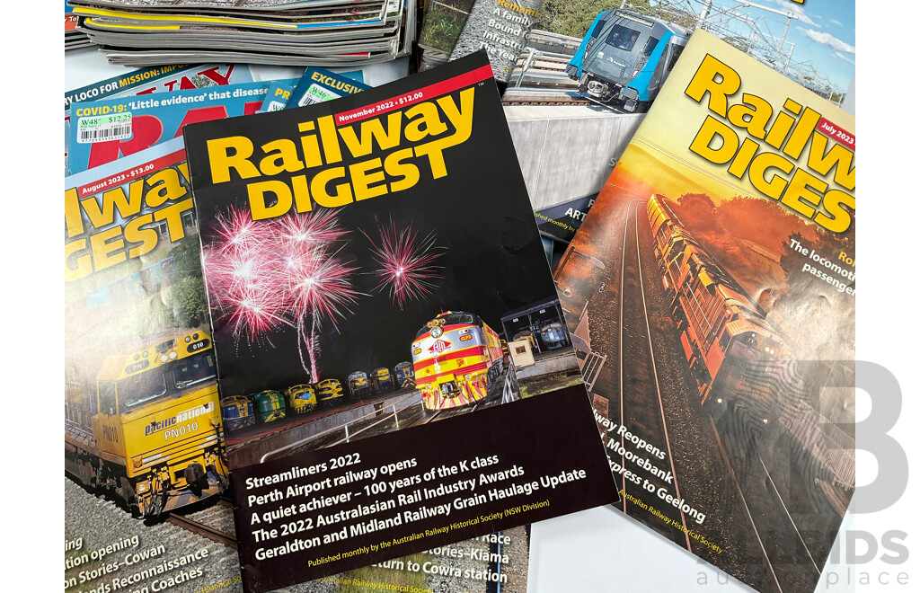Good Collection of Railway Magazines Including Railroad Digest, Modern Railway, Railfan & Railroad, Trains - Magazine of Railroading, Rail, Examples Spanning 2019 to 2023