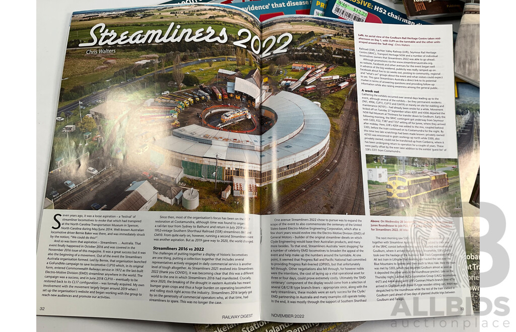 Good Collection of Railway Magazines Including Railroad Digest, Modern Railway, Railfan & Railroad, Trains - Magazine of Railroading, Rail, Examples Spanning 2019 to 2023